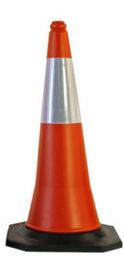 Cono 75cm con banda reflectante y base de caucho
