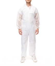 Buzo polipropileno blanco con capucha