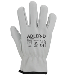 Guante piel flor blanco