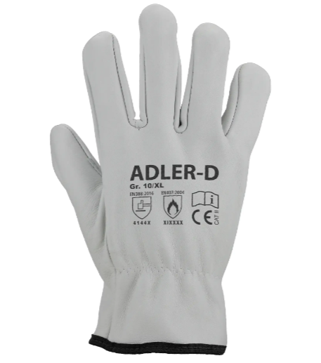 Guante piel flor blanco