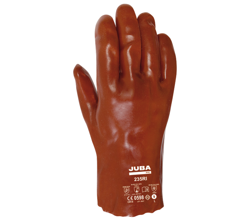 GUANTE 235RI PVC 35CM ROJO 12/72
