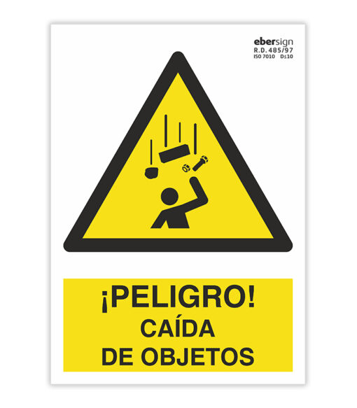 SEÑAL ISO A17 A4 AL PELIGRO CAIDA DE OBJETOS