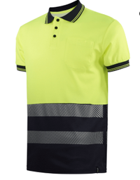 Polo pique m/c combinado AV bandas segmentadas