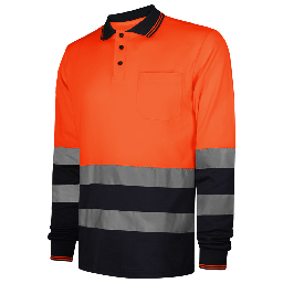 POLO AV WR302 BI ALG/POL M/LARGA NARANJA